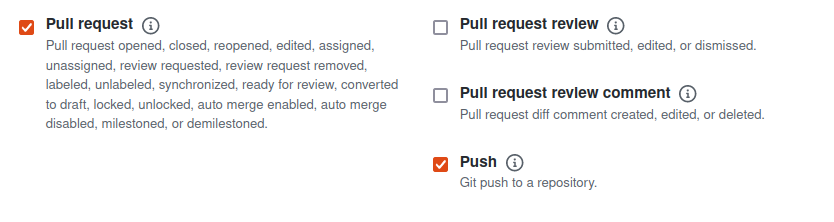 Github app subscription check boxes